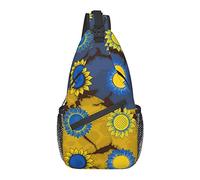 Borsa a tracolla a tracolla Borsa a tracolla impermeabile antifurto Zaino casual per sport Palestra Yoga, per bandiera Ucraina Girasoli floreali