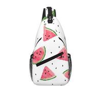 Borsa a tracolla a tracolla con anguria e frutta fresca, borsa a tracolla per uomo e donna