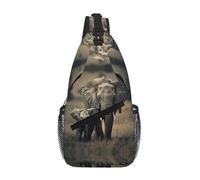 Borsa a tracolla a tracolla con elefante e giovane elefante antico borsa a tracolla tracolla marsupio marsupio uomo donna