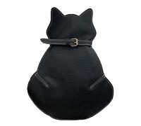 Borsa a tracolla a tracolla con motivo gatto carino con una nuova personalità, alla moda, con motivo floreale, Nero , Etichettalia unica