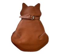 Borsa a tracolla a tracolla con motivo gatto carino con una nuova personalità, alla moda, con motivo floreale, Marrone, Etichettalia unica