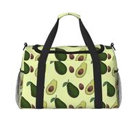 Borsa a tracolla a tracolla leggera e impermeabile di grande capacità con frutta avocado borsa da viaggio borsa organizer per oggetti personali, Nero , Taglia unica