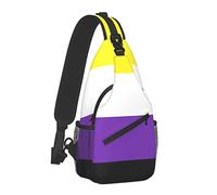 Borsa a tracolla a tracolla per esterni con bandiera dell'orgoglio non binaria per zaino a tracolla da escursionismo per giovani adulti unisex