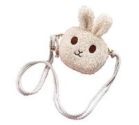 Borsa a tracolla a tracolla per ragazze carine coniglietto peluche borsa a tracolla zaini per bambini (bianco, taglia unica)