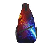 Borsa a tracolla Abstract Fire Ice Hiking Daypack Crossbody Shoulder Backpack Travel Chest Pack for Men Women