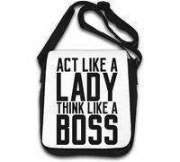 Borsa a tracolla Act Like A Lady Think Like A Boss Bianco