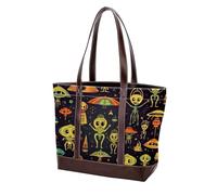 Borsa a tracolla Alien-210 verde del fumetto per le donne grandi borse in pelle lavata morbida e borse durevoli, Multicolore 06, 33.8x12x31cm/13.3x4.7x12.2 in