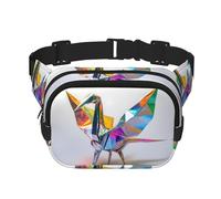 Borsa a tracolla alla moda alla moda con origami di gru colorata, borsa da viaggio unisex