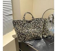 Borsa a tracolla alla moda - Ampia capacità, realizzata in PVC e carta kraft leggeri, con chiusura a strappo, scelta di stile per le donne Motivo strutturatoCloruro di polivinile