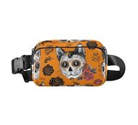 Borsa a tracolla alla moda arancione con scheletro gotico gatto zaino antifurto per donna d'affari impermeabile con cinghia regolabile per viaggi corsa escursionismo bolso de lado para, gatto
