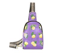 Borsa a tracolla alla moda Beauty Lemon Fruit Purple borsa a tracolla antifurto per le donne in pelle crossbody per il viaggio, bellezza Limone frutta Viola