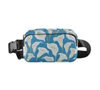 Borsa a tracolla alla moda bianca e blu con calle, per donne, uomini, adolescenti, piccola borsa a tracolla con cinghia regolabile per allenamento, corsa, escursionismo