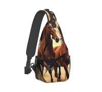 Borsa a tracolla alla moda, borsa a tracolla con motivo a cavallo selvaggio e animale che corre, zaino porta attrezzi