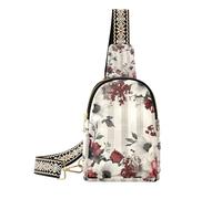 Borsa a tracolla alla moda Buffalo Plaid Wildflower Floreale per gli uomini antifurto marsupio borse a tracolla per escursioni, Buffalo Plaid Fiore Di Campi Floreali