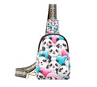 Borsa a tracolla alla moda con cuore Panda Love Panda moda per le donne borsa a tracolla per il pacchetto di giorno, Simpatico cuore Panda amore, 1 size