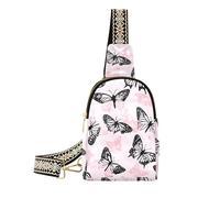 Borsa a tracolla alla moda con farfalla nera color pesca e farfalla per zaino da giorno