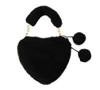 Borsa a tracolla alla moda con fascia abbinata a colori borsa a tracolla a forma di cuore borsa per San Valentino Love Bag Large Canvas Tote, Nero , Taglia unica
