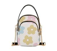 Borsa a tracolla alla moda con fiori colorati carino per gli uomini con borsa multi tasche per le madri, Graziosi fiori colorati, 1 size