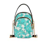 Borsa a tracolla alla moda con frammenti di vetro verdastro-bianco per gli uomini con borsa multi tasche per le donne per viaggiare