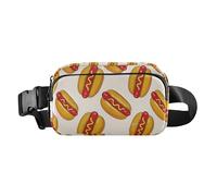 Borsa a tracolla alla moda con hot dog giallo cartoni animati per donne e uomini grande capacità borsa a tracolla con cinghia regolabile per allenamento corsa escursionismo