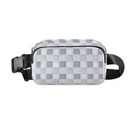 Borsa a tracolla alla moda con motivo a scacchi grigio e bianco, olio su tela, per donne e uomini, impermeabile, essenziale da viaggio, con cinghia regolabile, per viaggi, vacanze, corsa, Olio su Tela