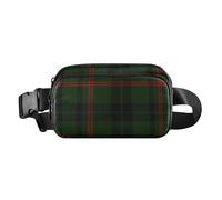 Borsa a tracolla alla moda con motivo scozzese nero, verde, rosso, scozzese, per donne e uomini, piccola borsa a tracolla con tracolla regolabile, per viaggi, shopping, corsa, Plaid Tartan Nero Verde