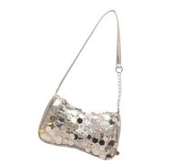 Borsa a tracolla alla moda con paillettes impreziosita da molteplici stili da indossare borsa a tracolla per tutti i giorni abbigliamento casual essenziale vari eleganti borsa a tracolla, Argento, One