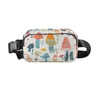 Borsa a tracolla alla moda con simpatici mostri e piante in stile cartone animato, per donne e uomini, borsa a tracolla multiuso con tracolla regolabile per viaggi, corsa, escursionismo