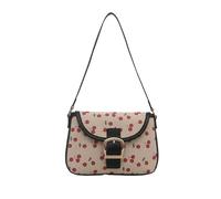 Borsa a tracolla alla moda con stampa ciliegia, grande capacità, borsa a tracolla per ragazze e donne, Nero , 10.04x1.57x7.09inch