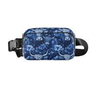 Borsa a tracolla alla moda con stampa di mucca scozzese blu reale, senza cuciture, alla moda, per uomini e donne, piccola borsa a tracolla essenziale da viaggio, con tracolla regolabile, per viaggi,