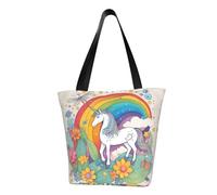 Borsa a tracolla alla moda con unicorni dei cartoni animati, borsa a tracolla da donna, adatta per lo shopping di viaggio del fine settimana