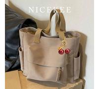 Borsa a tracolla alla moda e di colore unito, grande capacità, versatile borsa tote per pendolarismo, adatta per studenti, lezioni, pendolarismo, uscite Frutta & verduraTessuto