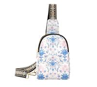 Borsa a tracolla alla moda Fleur-de-lis blu pesca borsa a tracolla multiuso grande marsupio a tracolla per zaino da giorno