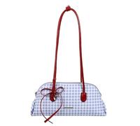Borsa a tracolla alla moda in pelle PU per donne ragazze casual sotto le ascelle Tote Bag tinta unita borsa con manico superiore con ciondolo per lo shopping, Blu, 370.00x150.00x250.00mm