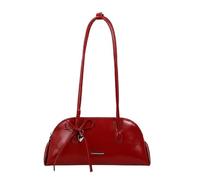 Borsa a tracolla alla moda in pelle PU per donne ragazze casual sotto le ascelle Tote Bag tinta unita borsa con manico superiore con ciondolo per lo shopping, Rosso, 370.00x150.00x250.00mm