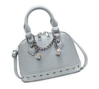 Borsa a tracolla alla moda in PU con design a rivetto e finitura lucida, Blu, Taglia unica