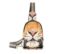 Borsa a tracolla alla moda Lion Wild Animal borsa a tracolla antifurto nero per il pacchetto di giorno