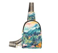Borsa a tracolla alla moda Mountian Beauty Landscape borsa antifurto per il petto del pacchetto del fanny per il pacchetto di giorno, paesaggio di bellezza montana, 1 size