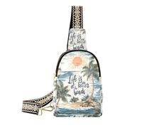 Borsa a tracolla alla moda Palm Tree Life Is Better carino grande marsupio per escursioni
