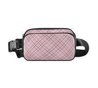 Borsa a tracolla alla moda per donne e uomini, impermeabile, borsa a tracolla per passaporto, con scozzese a quadri rosa, 20,3 x 13,5 x 5,8 cm, retrò, Scozia Buffalo Plaid Tartan Check rosa, 8" x 5.3