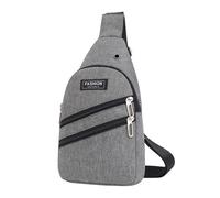 Borsa a Tracolla alla Moda per Il Petto e per Le Spalle (Grey, One Size)