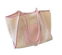 Borsa a tracolla alla moda per le donneSpaziosa borsa a rete leggera casual a spalla per uso quotidiano Shopping e gite in spiaggia Tote in rete palestra picnic shopping leggero, A, One Size