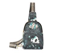 Borsa a tracolla alla moda per lo sposo con panda nera e verde carina del fumetto per le donne per il pacchetto di giorno