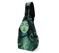 Borsa a tracolla alla moda, piccolo zaino unisex, antica Grecia, serpente, regina, medusa, arte, zaino a tracolla per viaggi ed escursioni