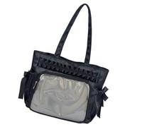 Borsa a tracolla alla moda resistente all'acqua dal design spazioso per shopping e vita universitaria borsa alla moda PU, Nero