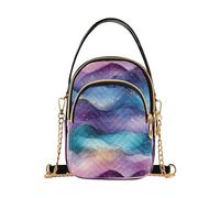 Borsa a tracolla alla moda rosa foglia di tè viola blu con tasche multiple borsa a mano essenziale per le donne