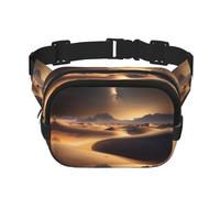 Borsa a tracolla alla moda stampata con stelle del deserto, marsupio da trekking, borsa a tracolla quadrata a doppio strato da viaggio e fitness