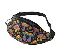 Borsa a tracolla alla moda stampata funghi carino unisex marsupio carino funghi vita regolabile marsupio genitori borsa da afferrare rapidamente per gli elementi essenziali del bambino durante le
