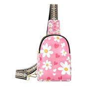 Borsa a tracolla alla moda Sweet Daisy Valentine Cartoon Heart piccolo fanny pack moda piccola borsa a tracolla per il viaggio, dolce margherita San Valentino cartone animato cuore, 1 size