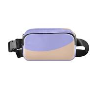 Borsa a tracolla alla moda viola con motivo patchwork per donne e uomini, borsa a tracolla impermeabile con tracolla regolabile per viaggi, corsa, escursionismo, Motivo patchwork carne viola, Taglia